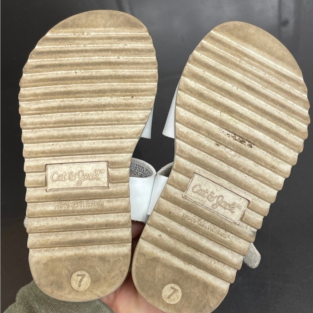 White Leather Sandals with Buckle - Picture 2 of 2
